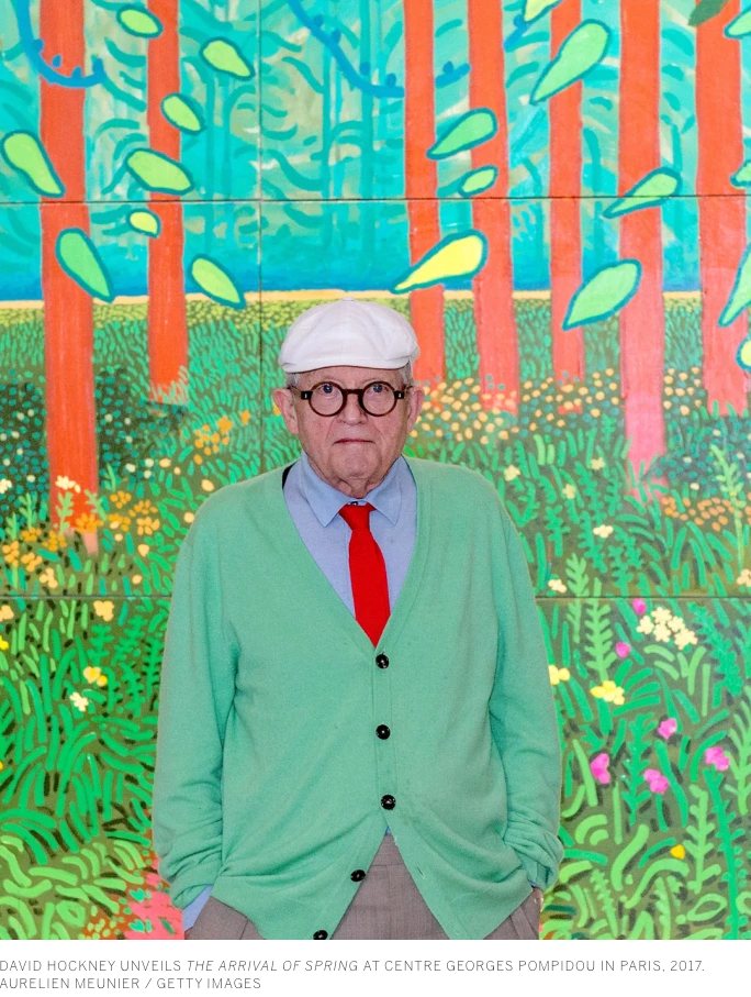 David Hockney ante The Arrival of Spring