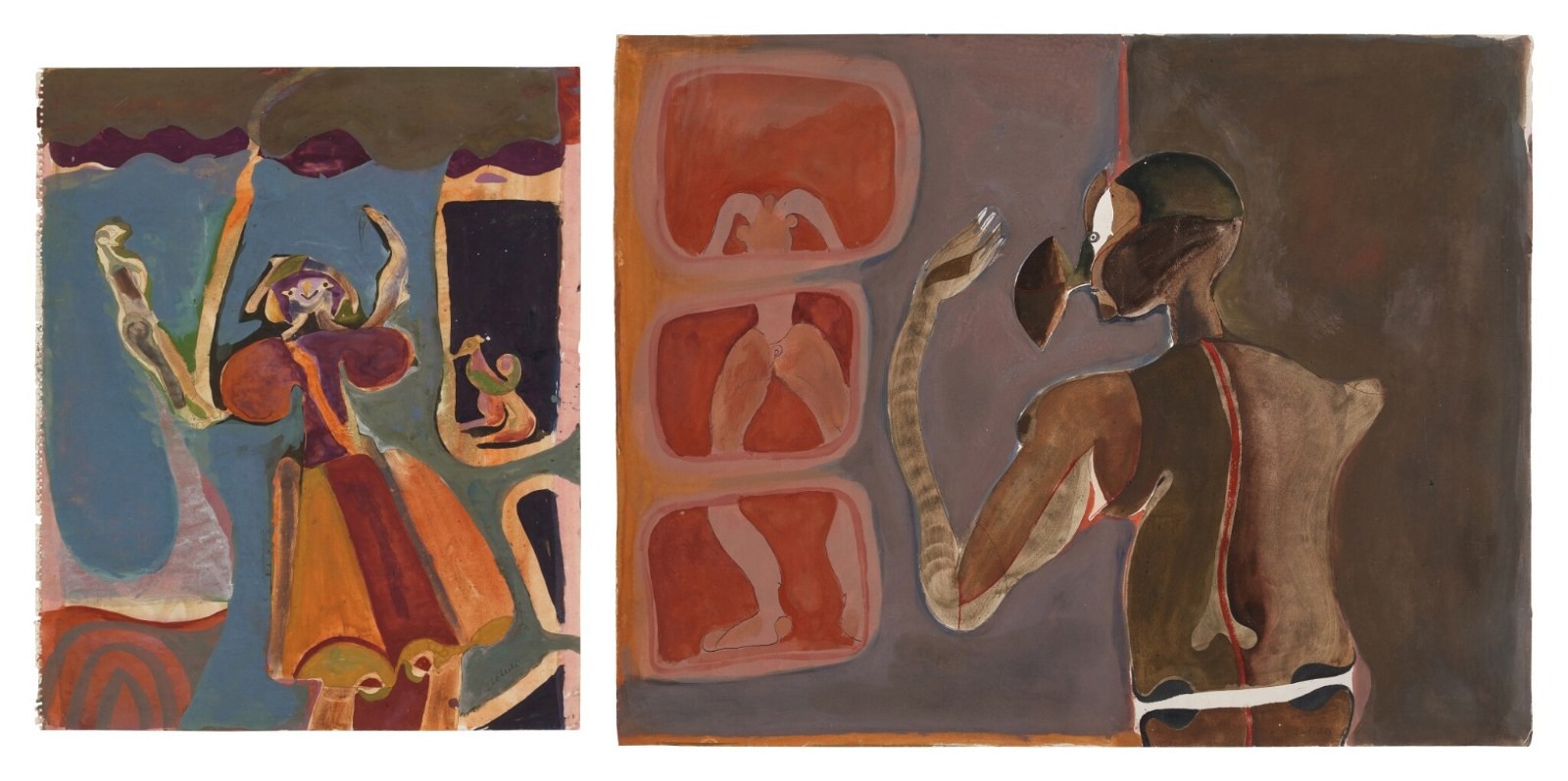 Francisco Toledo, Mirando por la ventana y Mujer con pájaros, 1965