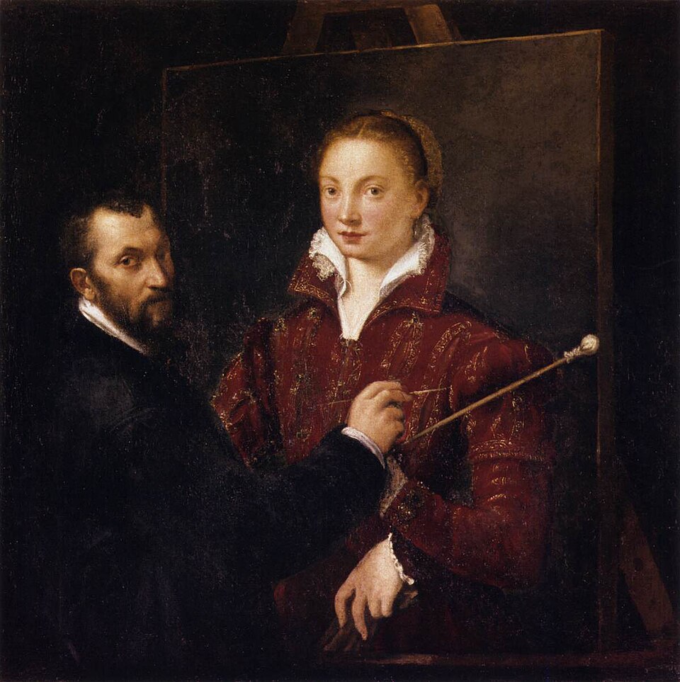 Bernardino Campi retratando a Sofonisba Anguissola.