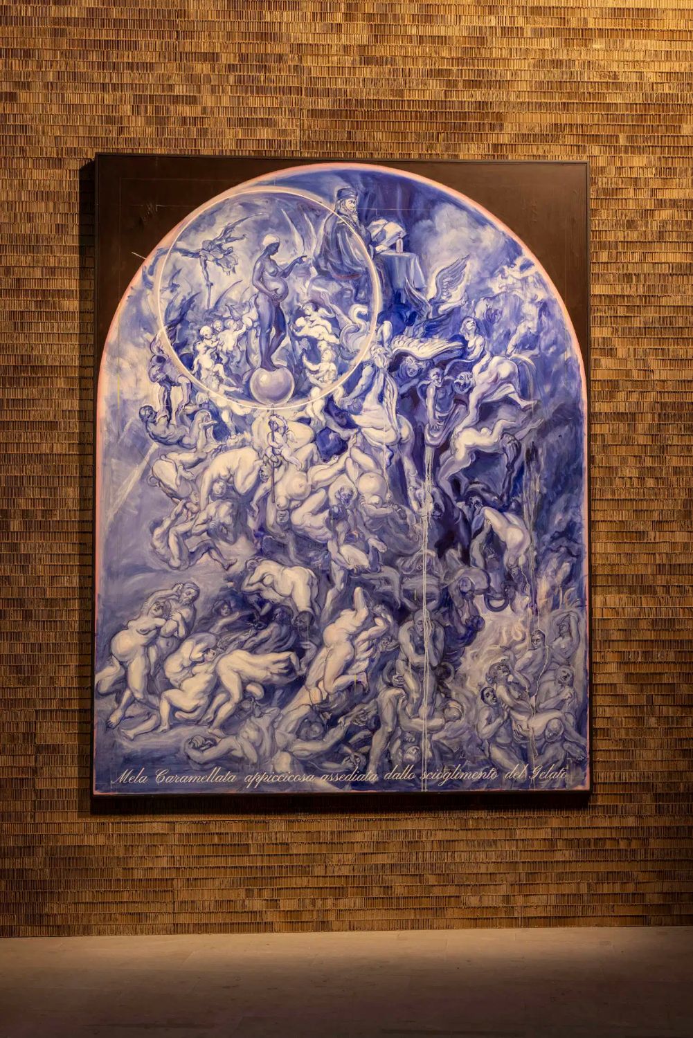 Johannes Phokela, Original Sin, pintura en azul de porcelana